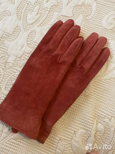 Перчатки новые замша нат