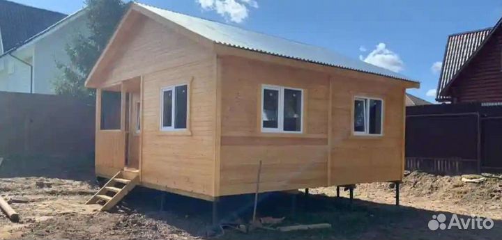 Каркасный дом 6х6 хозблок