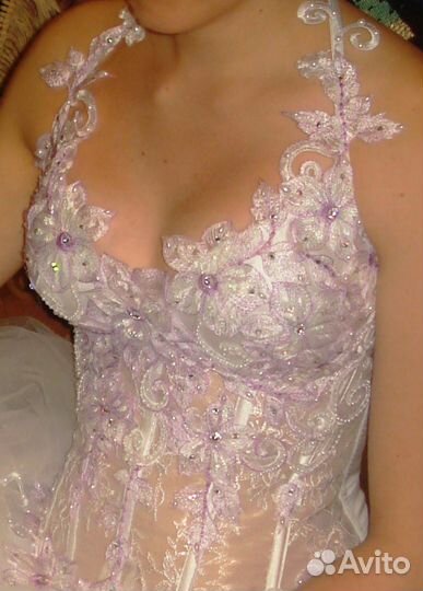 Платье вечернее/свадебное. Белое, размер 42-44