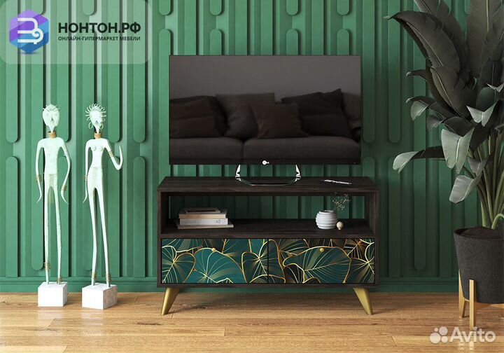 Тумба под тв Фьюжн tropical / камень угольный