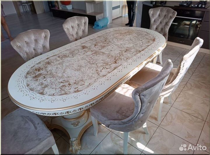 Стол обеденный овальный раздвижной