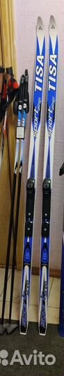 Лыжи 170, палки140, ботинки 37,39,44