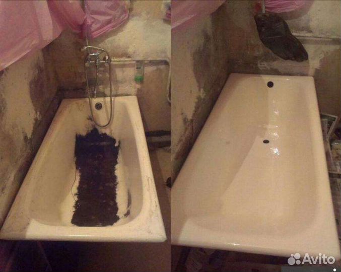 Реставрация ванн жидким акрилом и мрамором