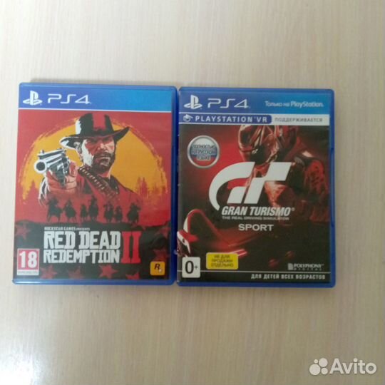 Диски на ps4 Red Dead Redemption 2, Gran Turismo