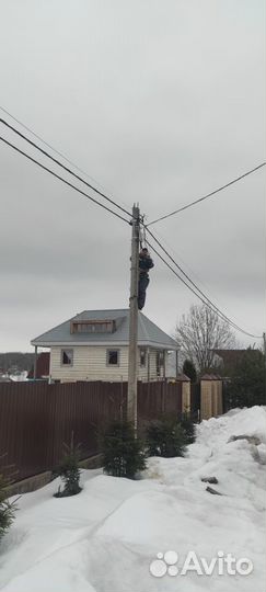 Монтаж столбов под освещение, опор лэп