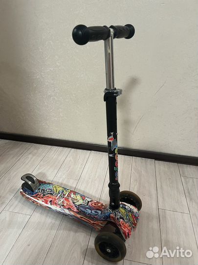 Детский самокат scooter складной, светятся колеса