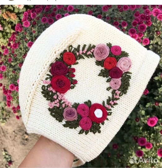 Шапка чепчик для девочки вязаный