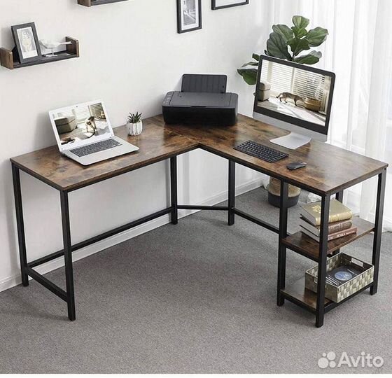 Угловой компьютерный стол в стиле лофт