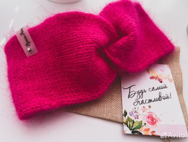 Повязка на голову из пуха норки