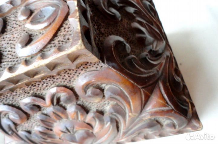 Ларец резной шкатулка дерево СССР 1970 винтаж