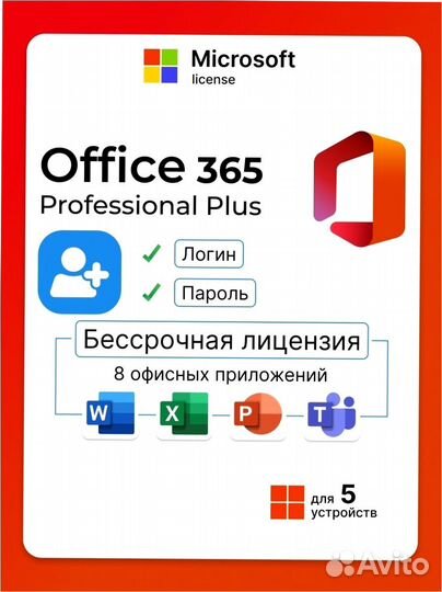 Microsoft Office 365 (Onedrive 1TB) на 5 устройств