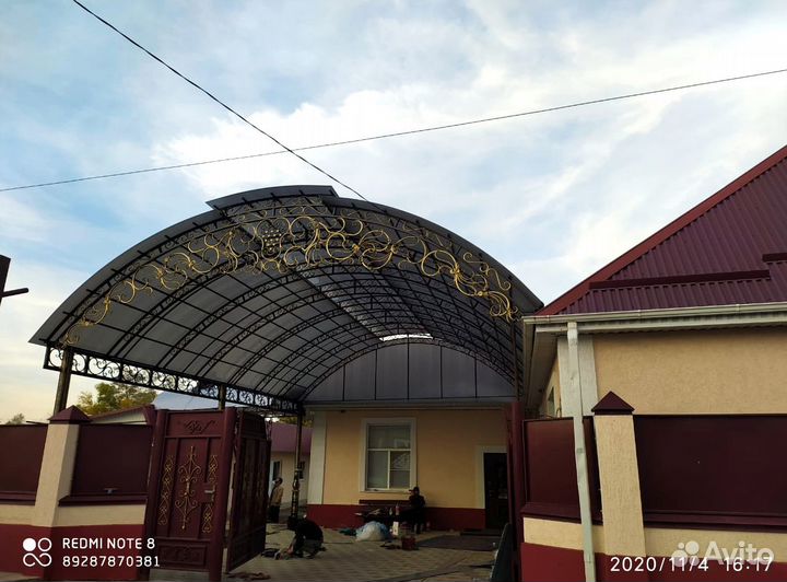 Навесы кованные из поликарбоната