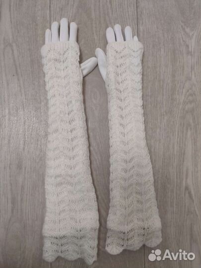 Перчатки женские белые ажурные свадебные