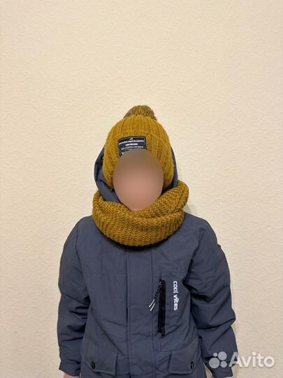 Шапка и снуд для мальчика зима