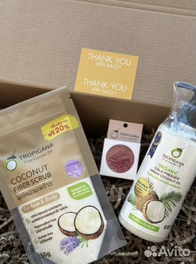 Кокосовое масло, Скраб плюс блеск - набор Тропикан