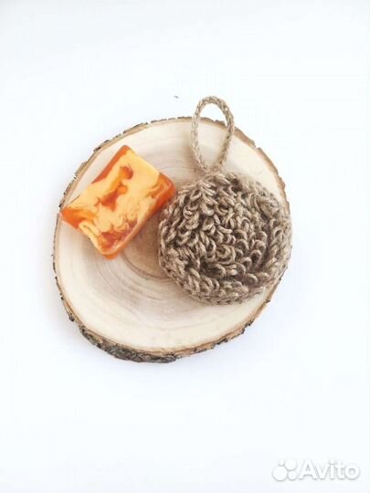 Мочалка из джута ручная работа