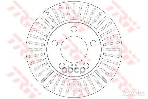 Диск торм. пер. вент.284x22 5 отв. DF6255 TRW