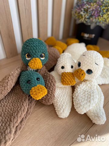Плюшевые Утки -гуси игрушки ручной работы