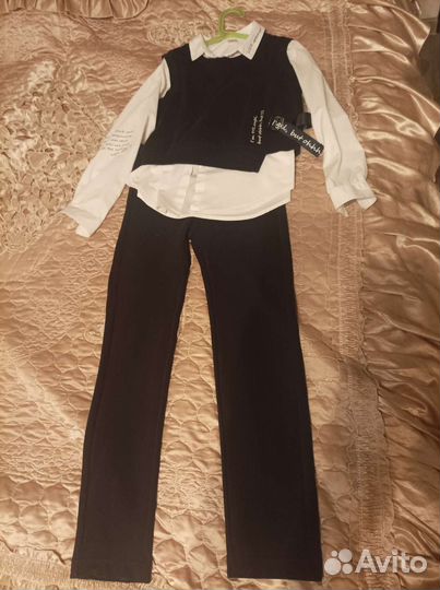 Костюм брючный школьный для девочки рост 140 146