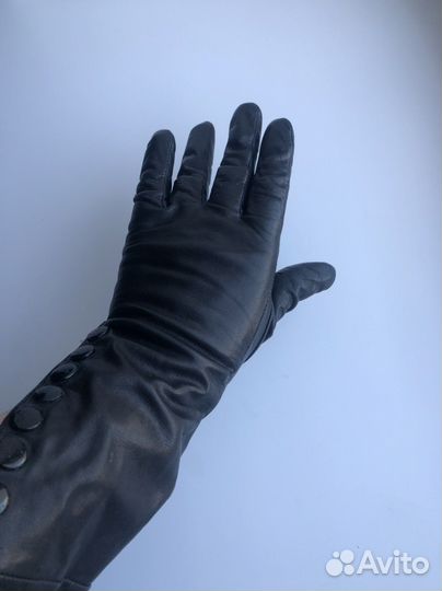 Перчатки женские длинные Натур. Кожа