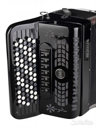 JH5096-B Аккордеон кнопочный 70/96/7/2, черный, с