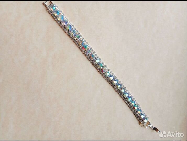 Теннисный браслет с посеребрением
