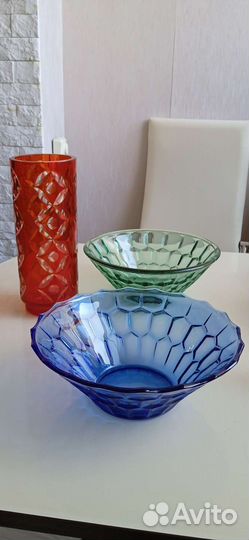 Вазы из цветного стекла СССР
