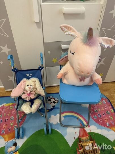 Коляска и стульчик для кормления для кукол