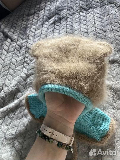 Шапка шлем мишка