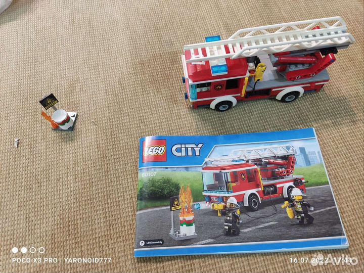 Лего city, пожарная машина (набор 60107)