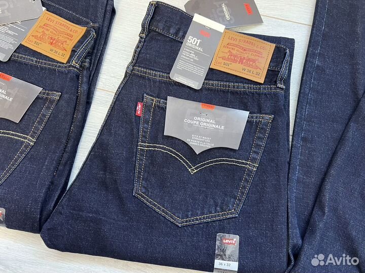 Levis 501 indigo denim