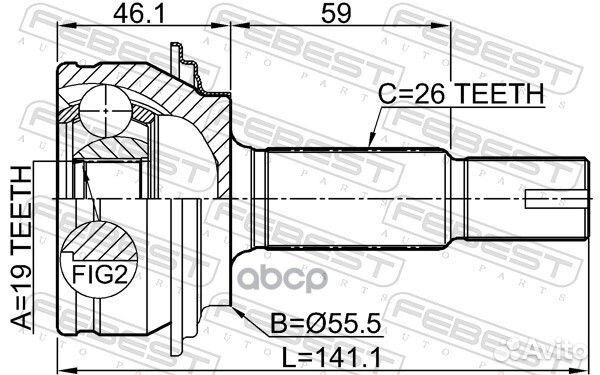 Шрус 0110KSP90Z19 Febest