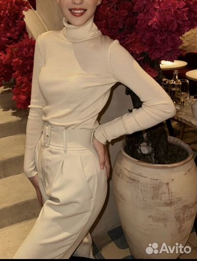 Брюки zara бежевые