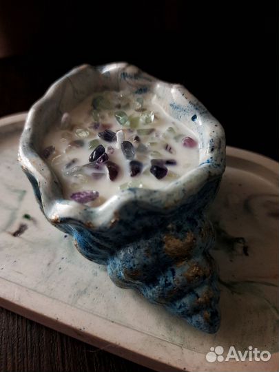 Свечи с натуральными камнями