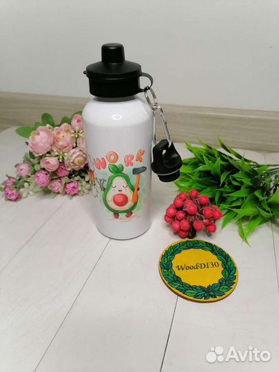 Спортивная бутылка для воды с принтом