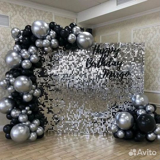 Фотозона с пайетками блестящая