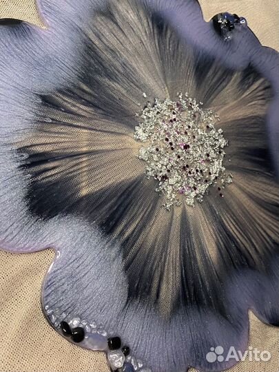 Тарелка блюдо посуда поднос из эпоксидной смолы