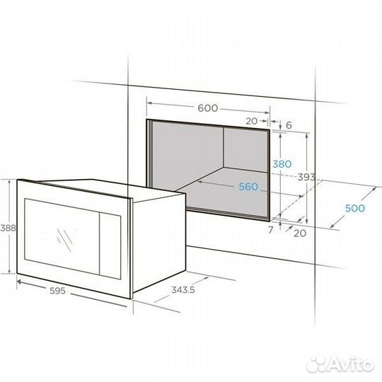 Встраиваемая микроволновая печь Midea MI10250GBX