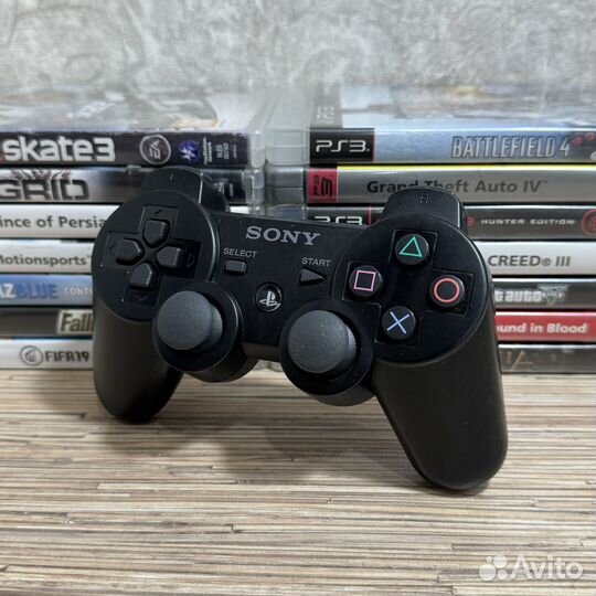 Оригинальный Геймпад/Джостик для PS3 Черный