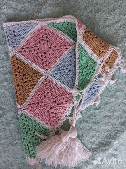 Шарф бактус вязаный для девочки,шапка