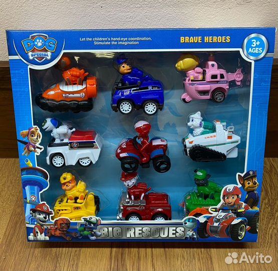 Щенячий патруль щенки на машинках 9 в 1