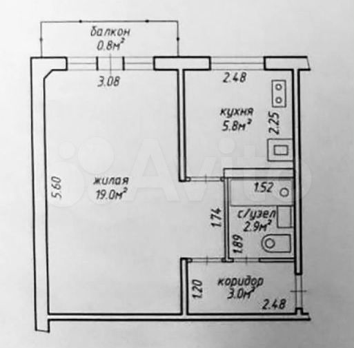 1-к. квартира, 32 м², 2/5 эт.