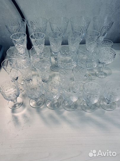 Рюмки, фужеры,стаканы хрустальные