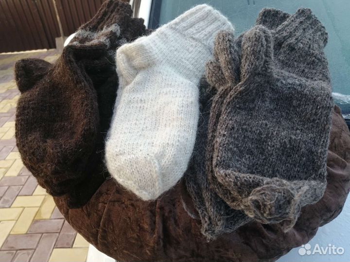 Носки ручной вязки шерстяные