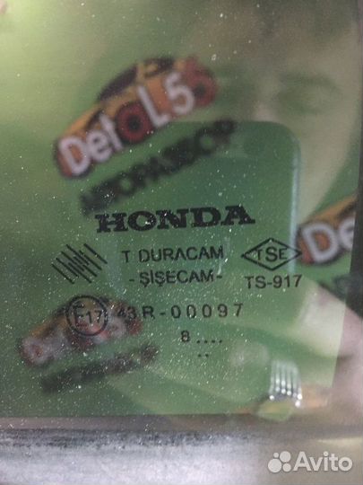 Стекло двери заднее левое Honda Civic 8