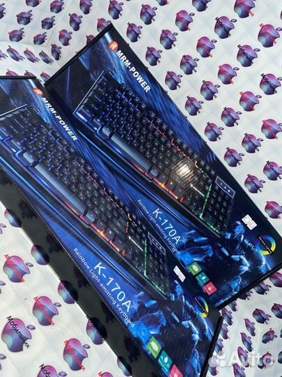 Клавиатура проводная чёрная на подсветке К-170А