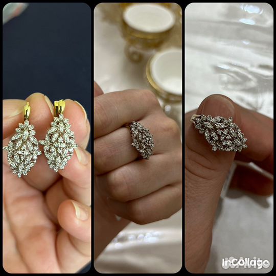 Золотой комплект с бриллиантами