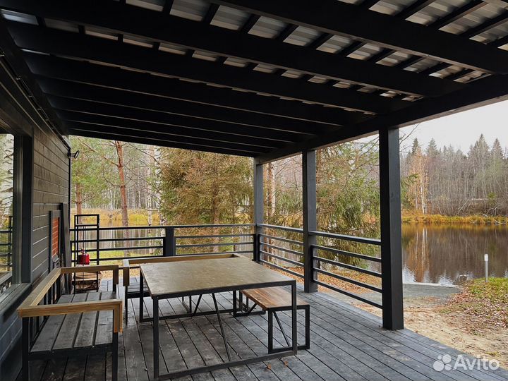 Русская баня на дровах с панорамным видом на реку