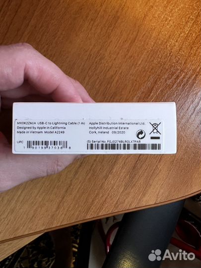 Кабель Lightning Apple USB-C to Lightning Cable 1m