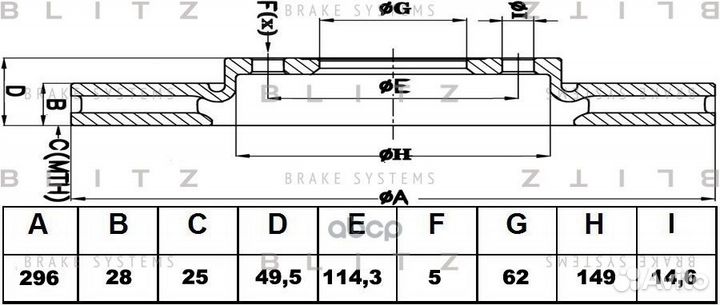 Диск пер.lexus IS 05 BS0421 Blitz